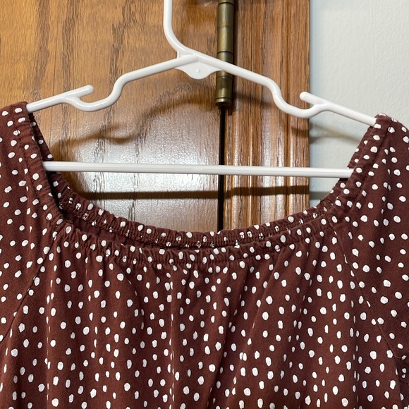CARTERS UEC Girls Size 7 Brown White Polka Dot Tiered Midi Dress - Picture 10 of 13